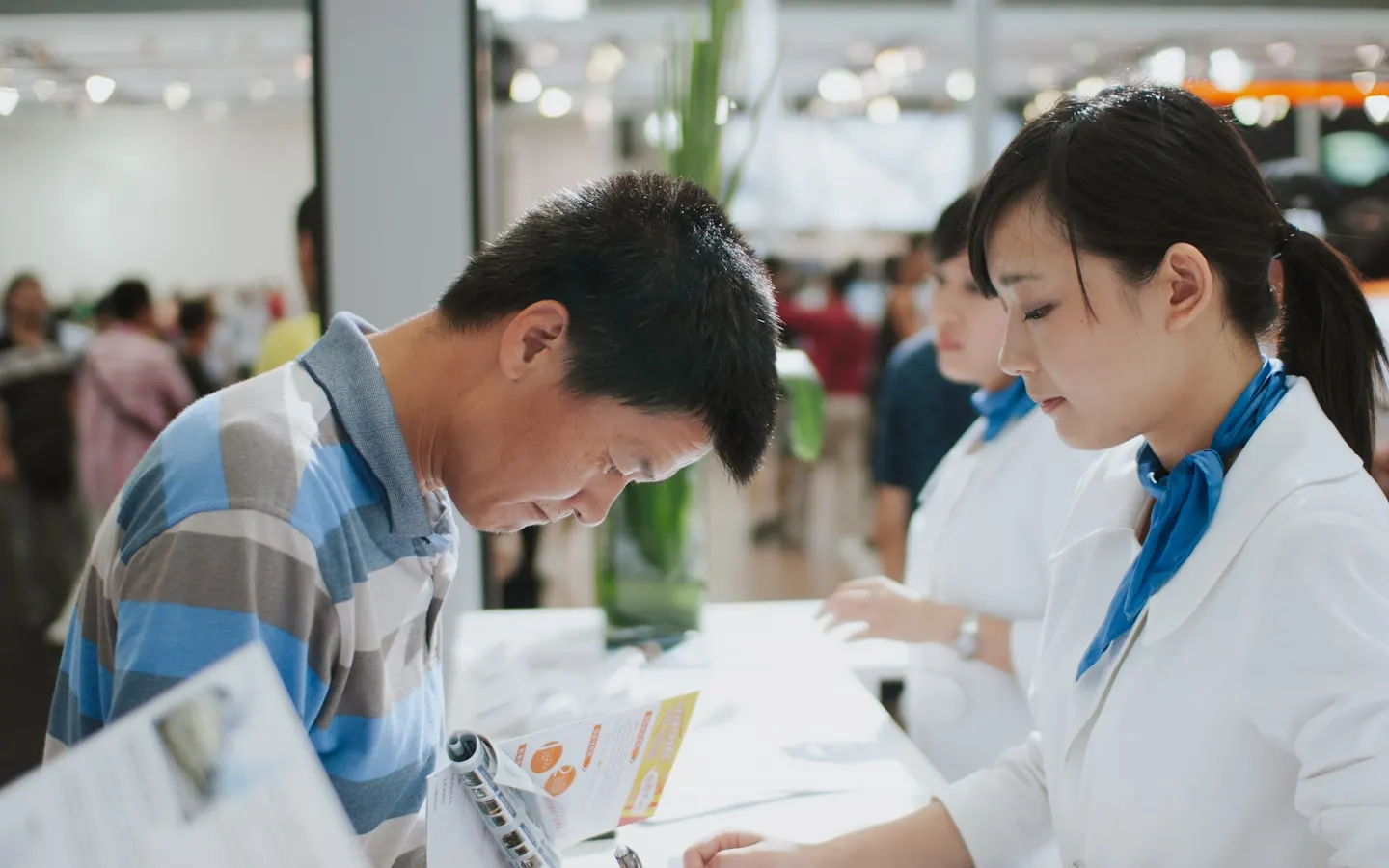 Person reviewing an official document application